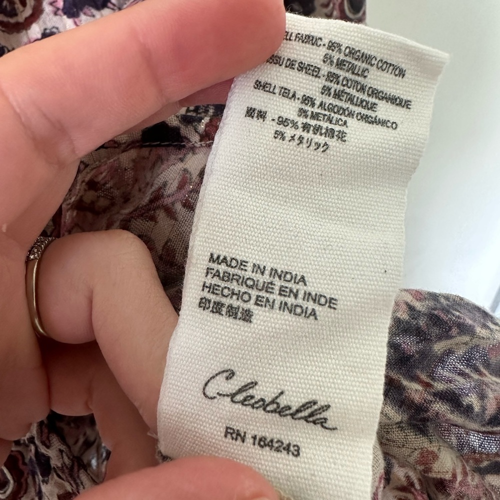 Cleobella Samara Puff Sleeve Button Up Blouse Small - Picture 5 of 6